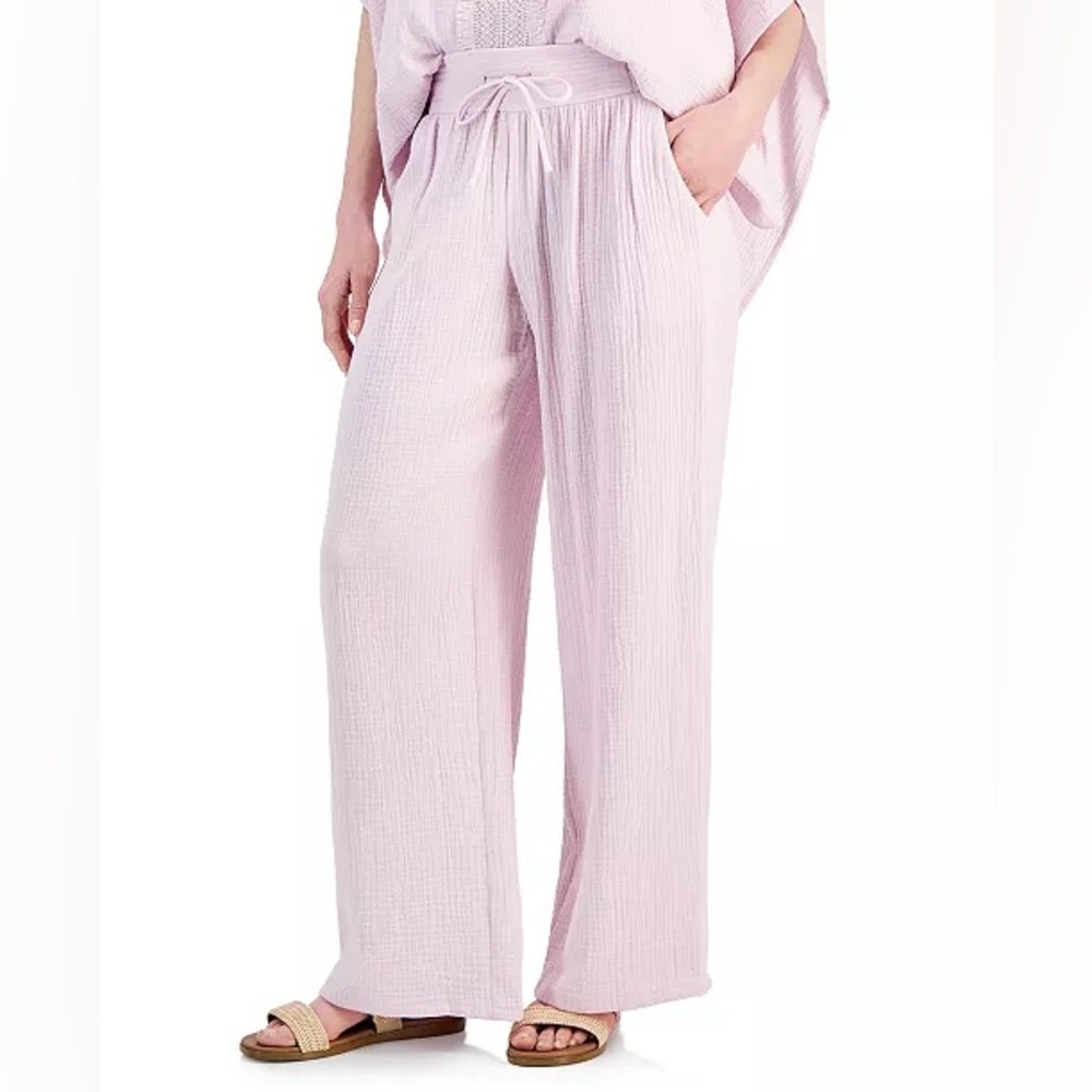 JM Collection Light Pink Wide Leg Pants